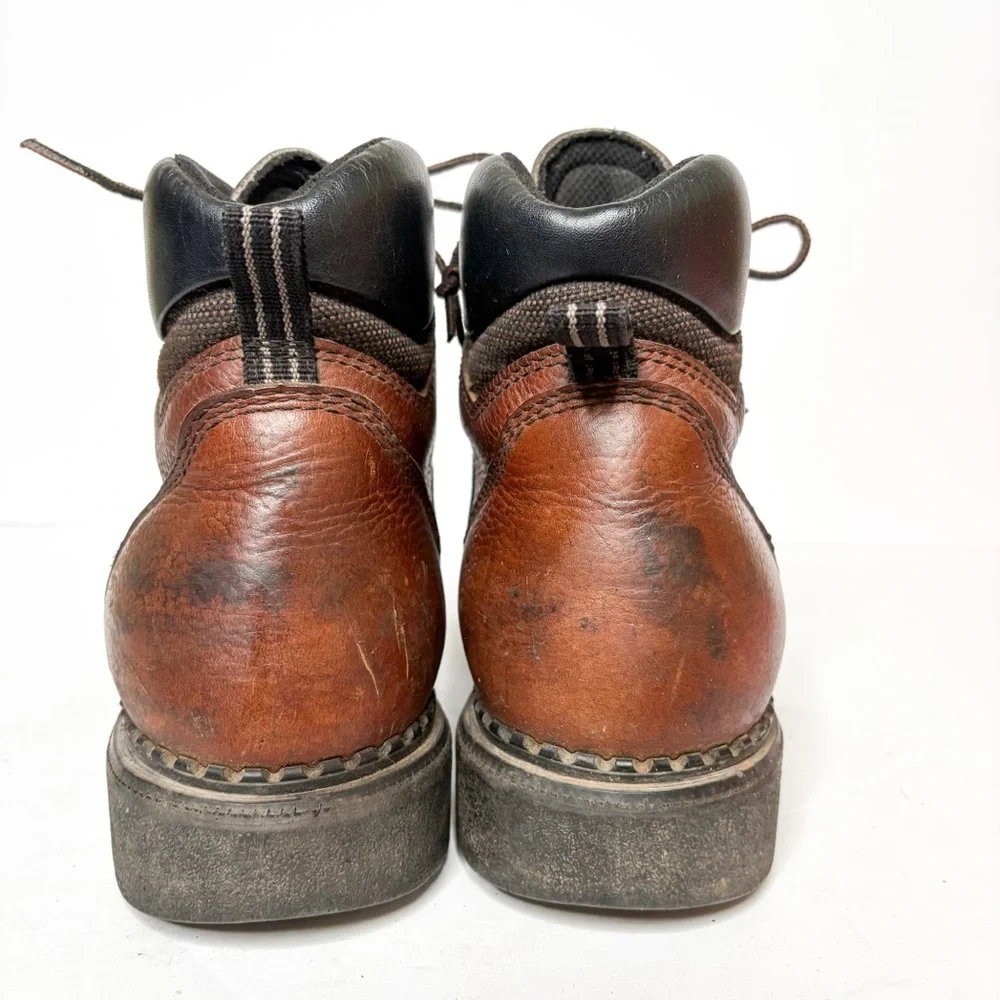 Red Wing Shoes Steel Toe Dark Brown Leather Boots Size 8.5 Men’s